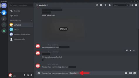 how do u hide text in discord