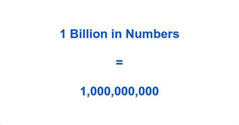how do we write 1 billion in numbers