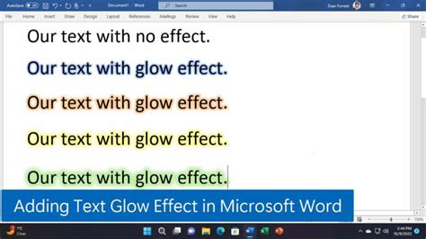 how do you add a glow effect to a picture in word