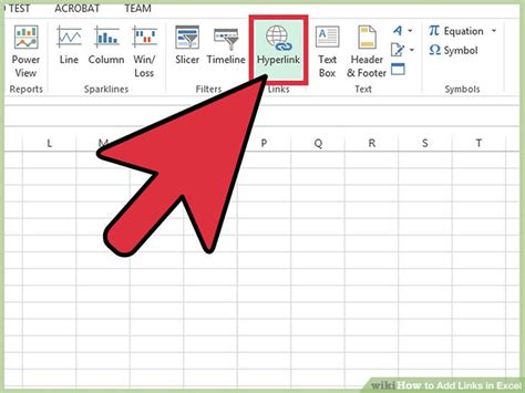 how do you add a link to text in excel