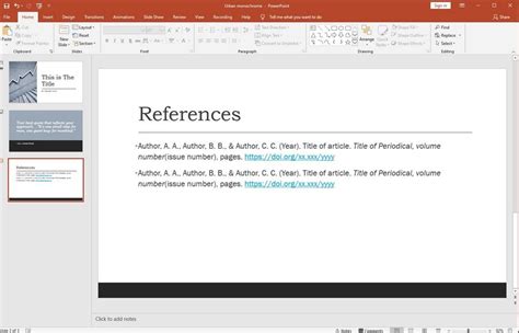 how do you add a reference in powerpoint