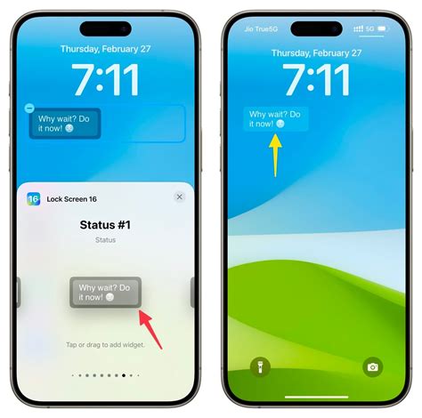 how do you add a text widget to your lock screen