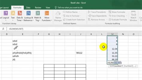how do you add numbers in columns in excel
