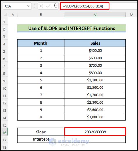 how do you calculate slope in excel