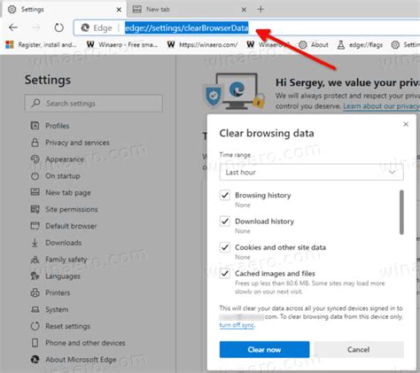 how do you clear browsing data in edge