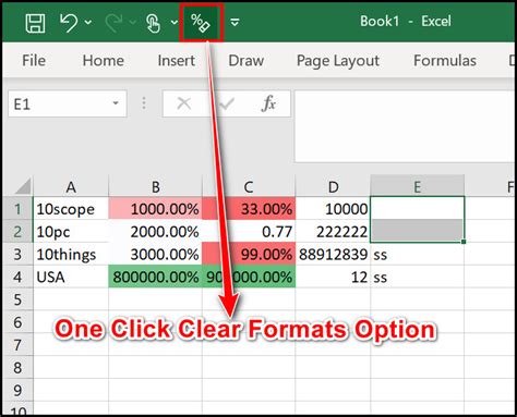 how do you clear formatting in excel from unused cells