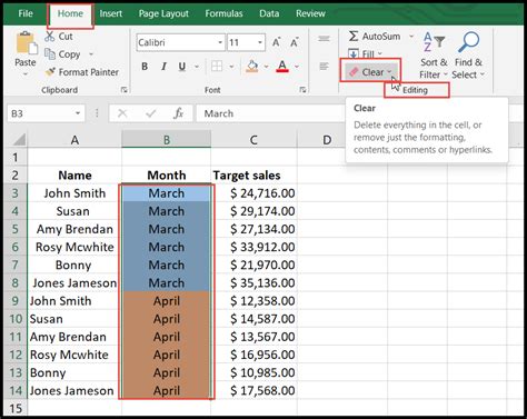 how do you clear formatting in excel without removing the cell content