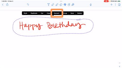 how do you convert handwritten notes to text in notability