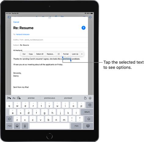 how do you copy and paste a text message on ipad