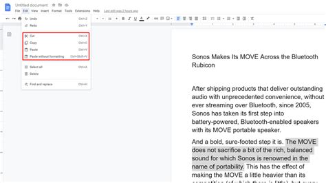how do you copy and paste on google docs