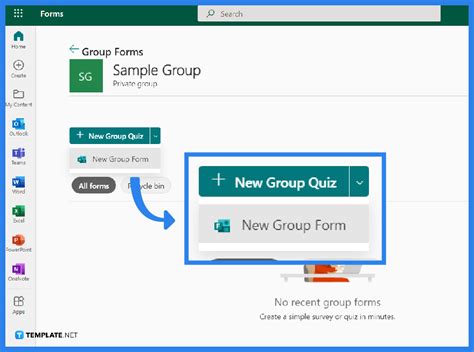 how do you create a group in microsoft forms