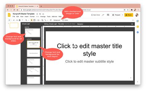 how do you create a master slide in google slides
