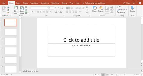 how do you create a new blank presentation in powerpoint 2019