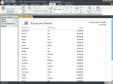 how do you create a summary report in access