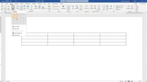 how do you create a table in ms word describe the process step by step