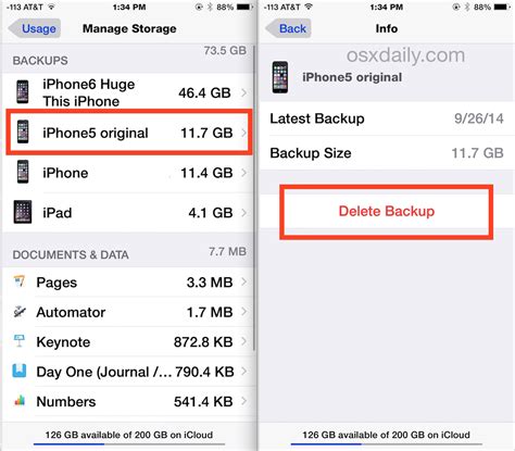 how do you delete old backups on iphone