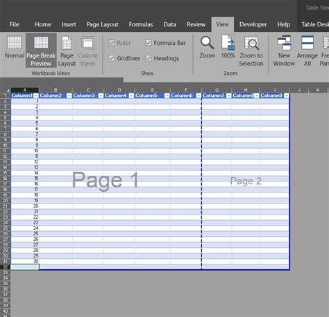 how do you get rid of page 1 in excel