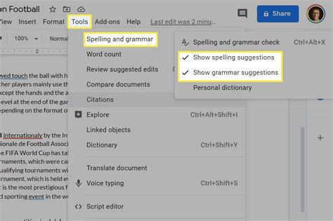 how do you get spell check on google docs