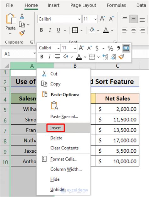 how do you insert row below in excel