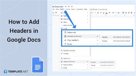 how do you make a header in docs