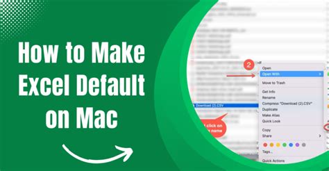 how do you make excel default on mac