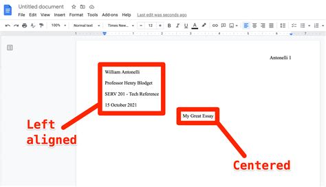 how do you put a google doc in mla format
