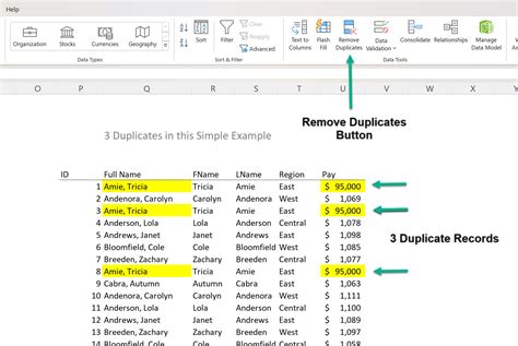 how do you remove duplicates in excel multiple columns