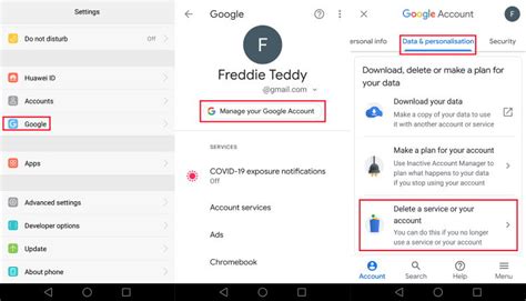 how do you remove your gmail account from android