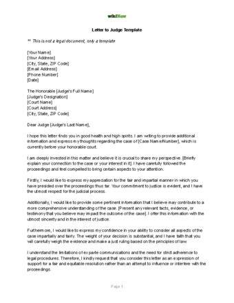 how do you start a formal letter to a judge