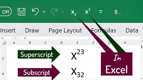 how do you type subscript in excel