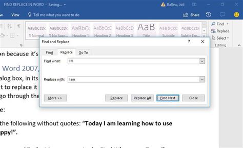 how do you use find and replace in ms word