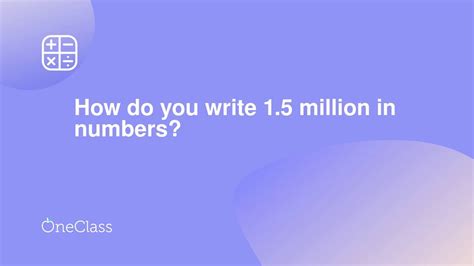 how do you write 1.1 million in numbers