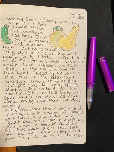 how do you write a journal example for students