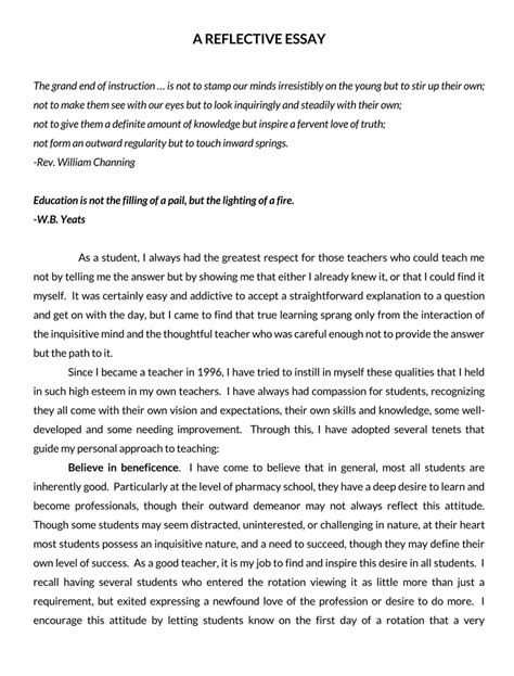 how do you write an introduction for a reflective essay