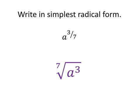 how do you write expressions in radical form