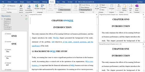 how does compare documents work in word