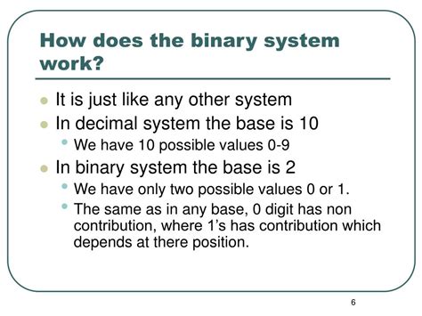 how does data representation in binary system work