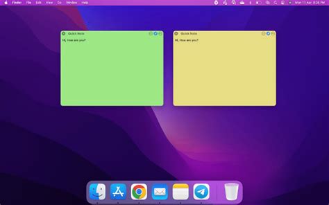 how does quick notes work on mac
