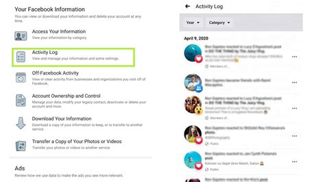 how far back does facebook activity log go