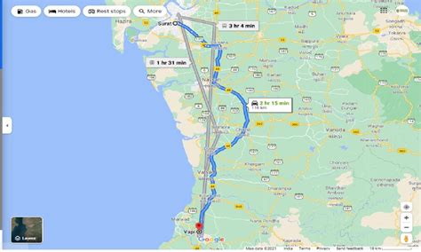 how far is vapi from surat