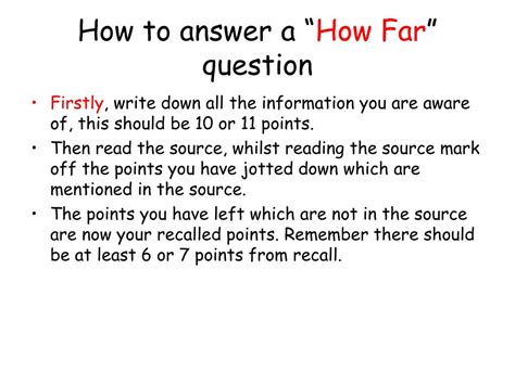 how far questions examples