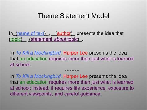 how long does a theme statement have to be