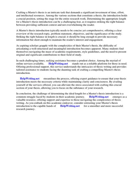 how long introduction master thesis