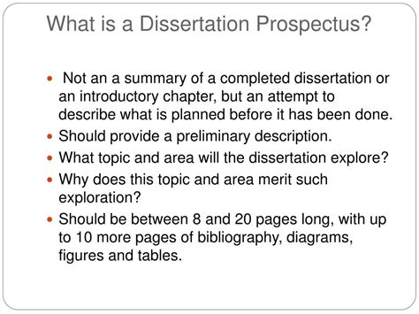 how long is a dissertation prospectus