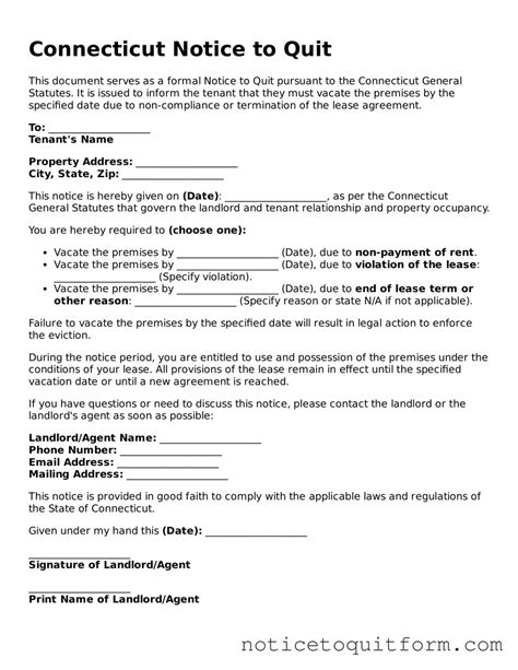 how long is a notice to quit valid for in connecticut
