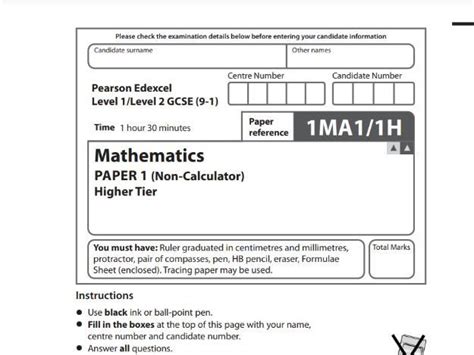 how long is edexcel maths paper 1