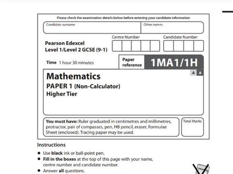 how long is maths paper 1 a level edexcel