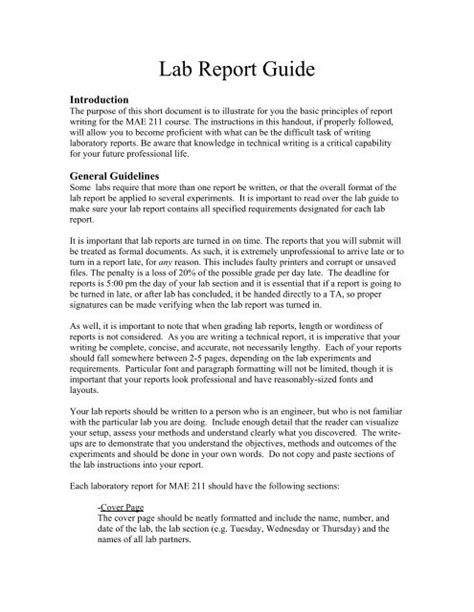 how long should a lab report introduction be