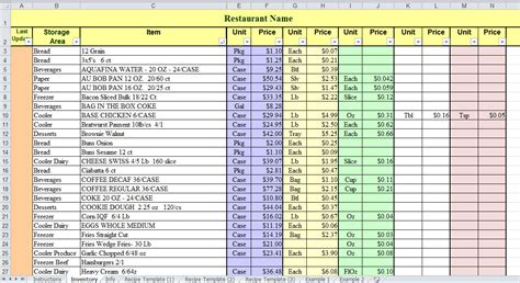 how make an inventory sheet in excel