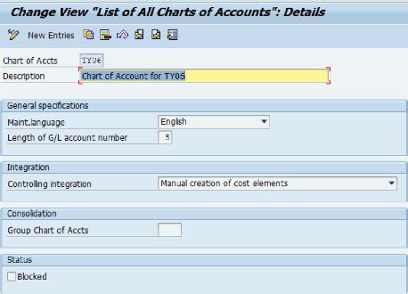 how many chart of accounts in sap